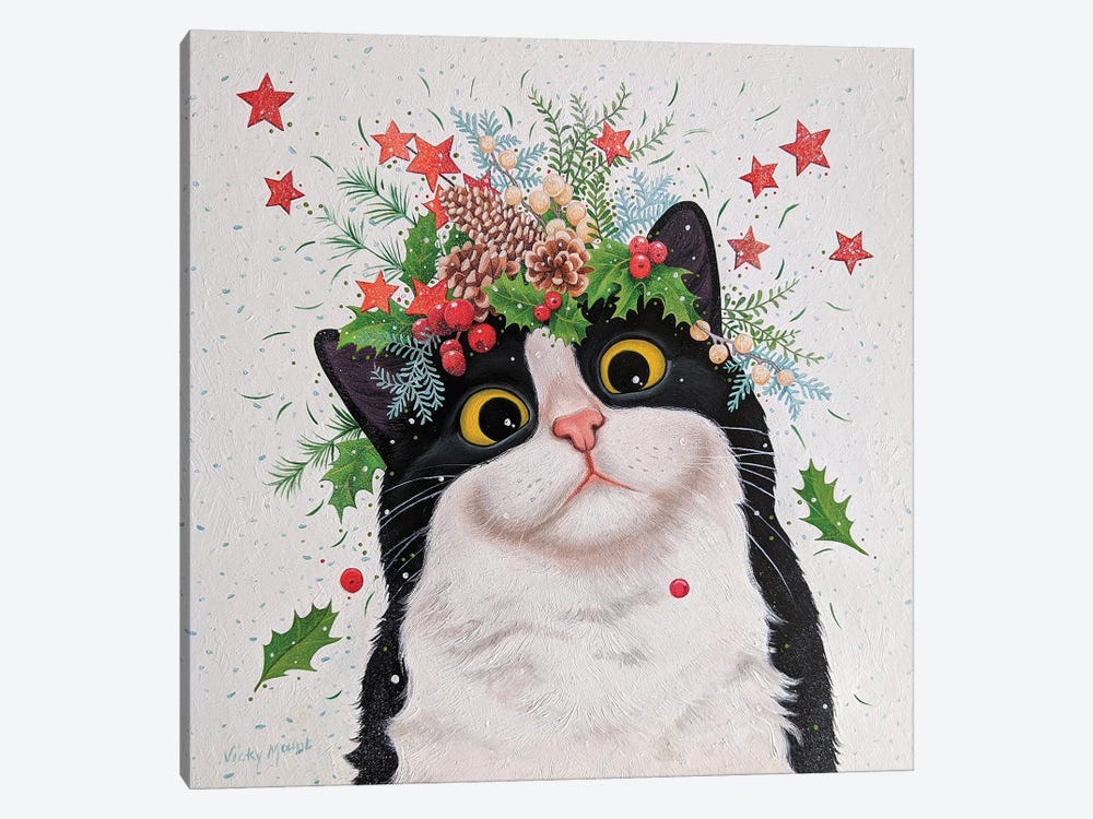 Winter Cat by Vicky Mount 1-piece Canvas Art Print