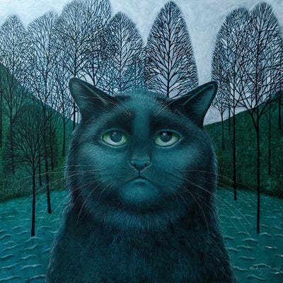 Feline Blue by Vicky Mount framed wall art