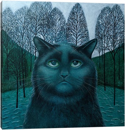Feline Blue Canvas Art Print - Vicky Mount