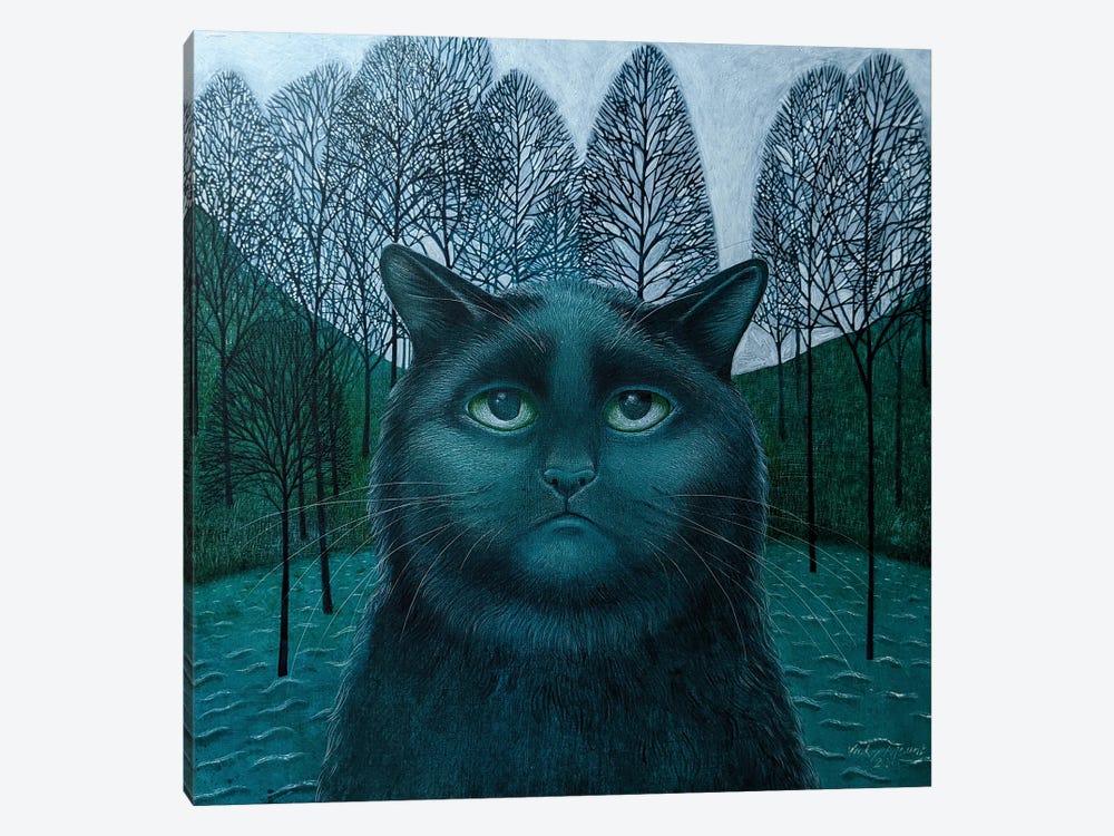 Feline Blue by Vicky Mount 1-piece Art Print
