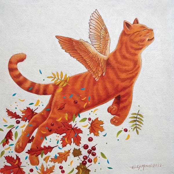 Orange Cats: Light Flight II by Vicky Mount