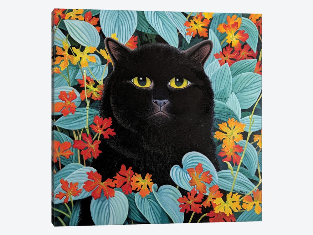 Horace In The Hostas by Vicky Mount 1-piece Canvas Artwork