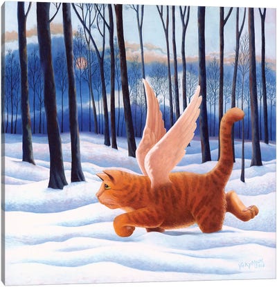 10th Life Canvas Art Print - Orange Cat Art