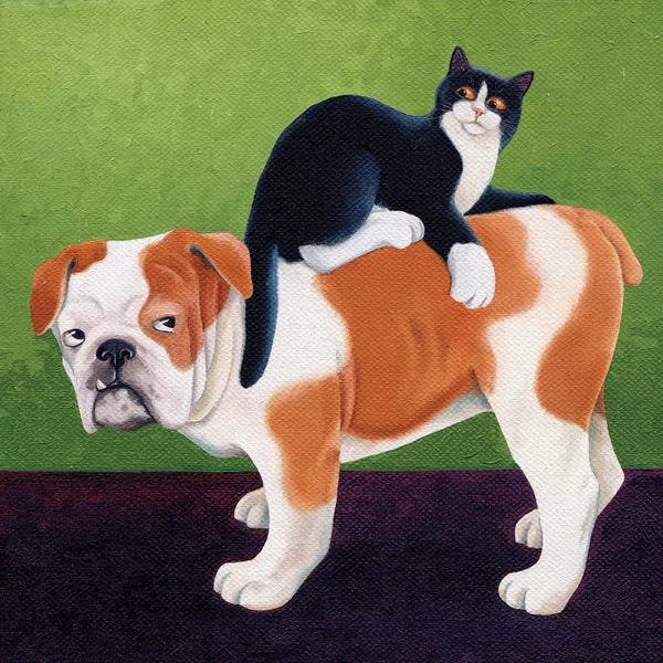 Bulldogs: Bulldog And Cat by Vicky Mount