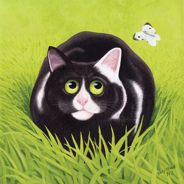 Vicky Mount: Cat & Cabbage White by Vicky Mount
