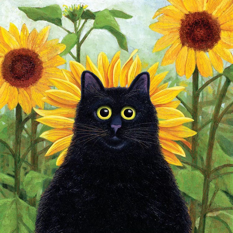 Dan De Lion With Sunflowers by Vicky Mount wall art