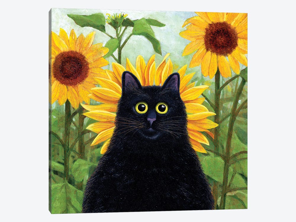 Dan De Lion With Sunflowers by Vicky Mount 1-piece Canvas Artwork
