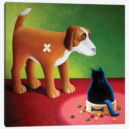 Dog's Dinner Canvas Print #VMN41} by Vicky Mount Canvas Art