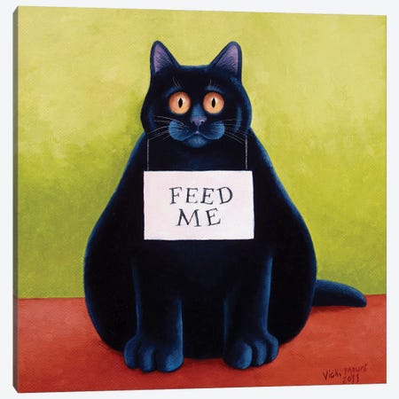 Fat Cat Canvas Print #VMN49} by Vicky Mount Canvas Wall Art