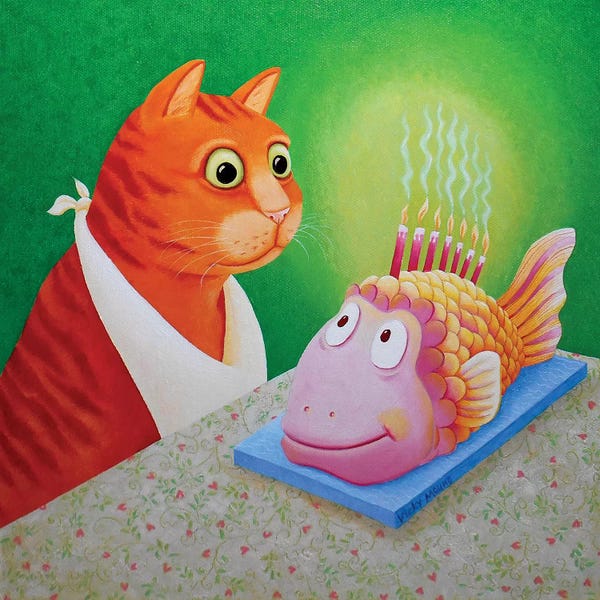 Orange Cats: Fishcake by Vicky Mount