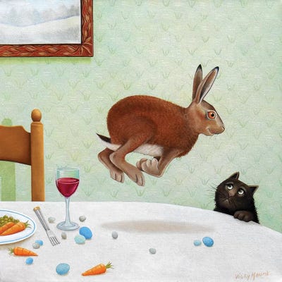 Here Hare by Vicky Mount framed canvas print