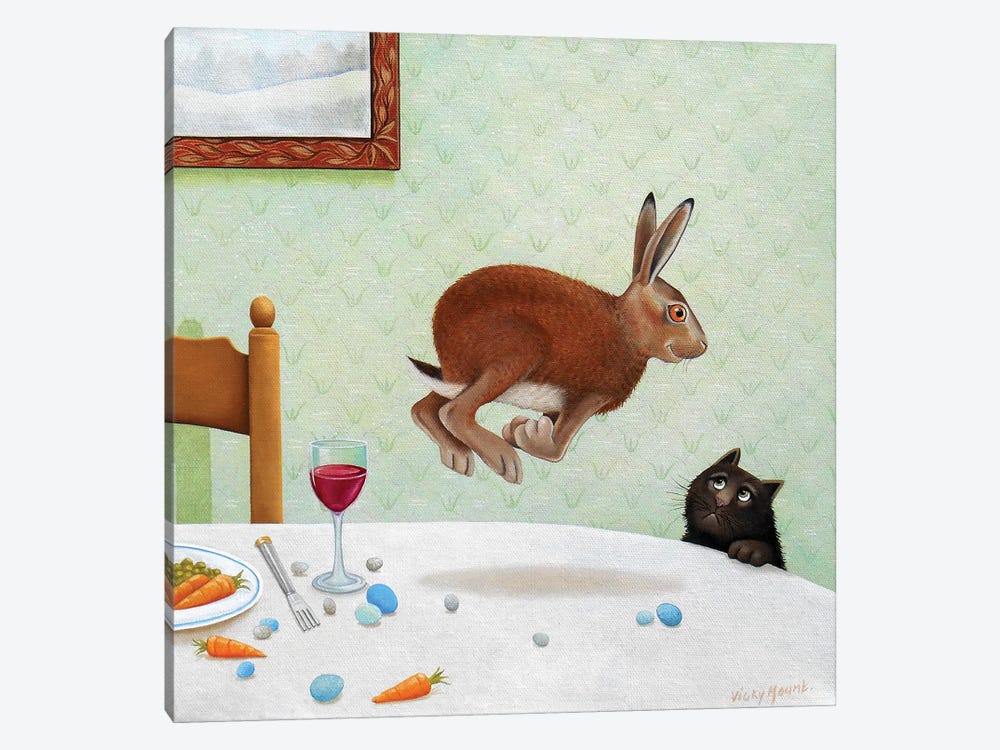Here Hare by Vicky Mount 1-piece Canvas Art