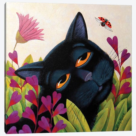 Ladybug Canvas Print #VMN75} by Vicky Mount Canvas Wall Art