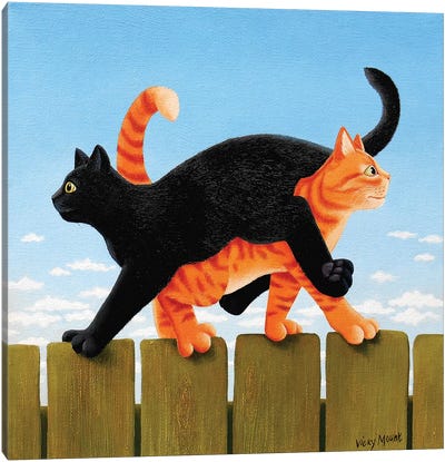 Mornin' Arthur. Mornin' Harry Canvas Art Print - Black Cat Art