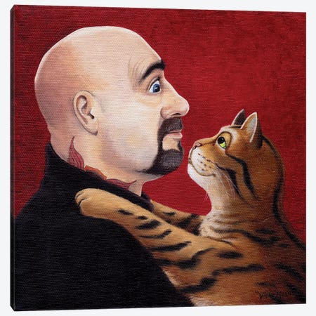 Not A Cat Man Canvas Print #VMN97} by Vicky Mount Canvas Art