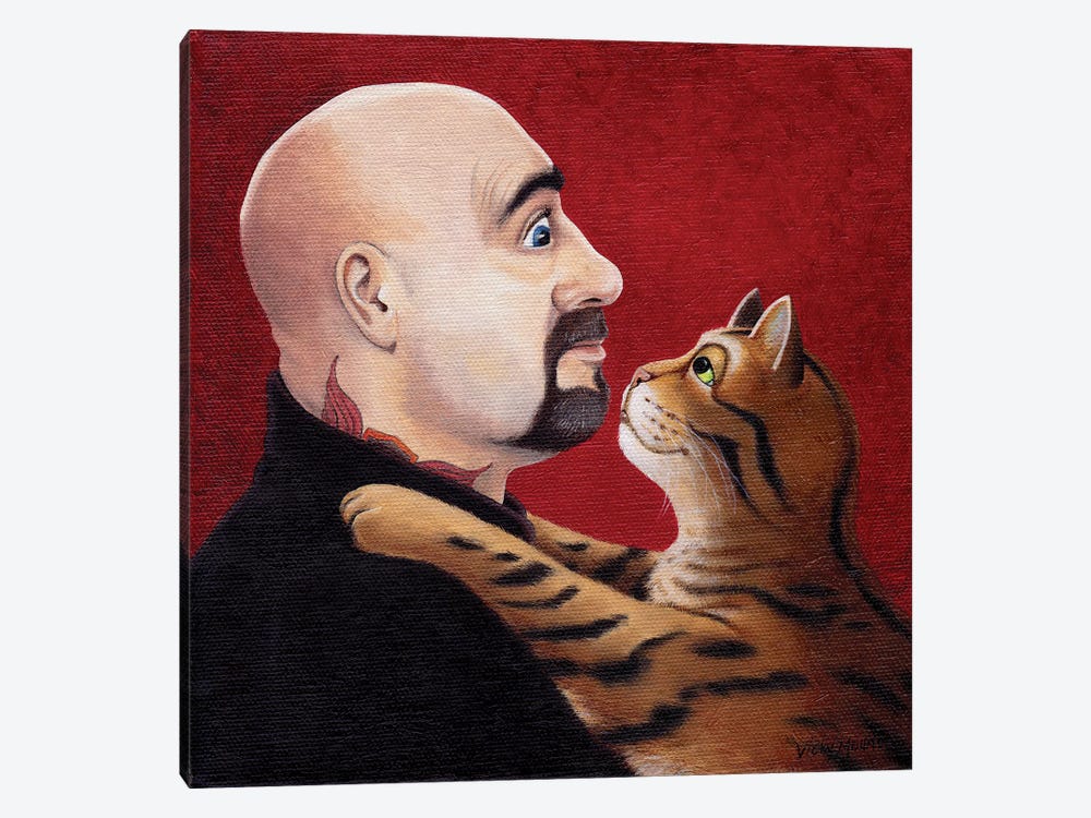 Not A Cat Man by Vicky Mount 1-piece Canvas Print