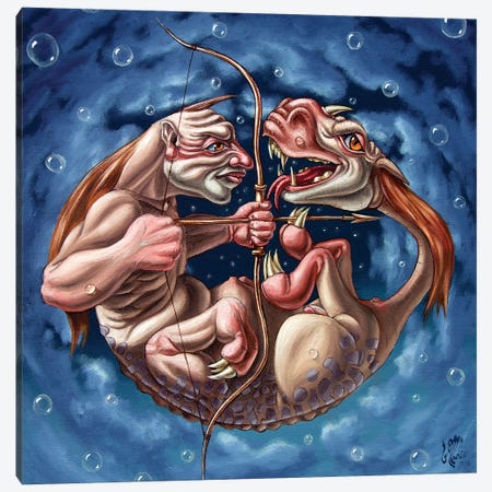 Killing The Dragon In Itself Canvas Print #VMO101} by Victor Molev Art Print