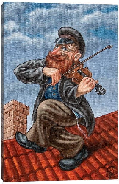 Fiddler On The Roof Canvas Art Print - Victor Molev