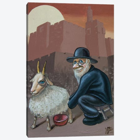An Old Man With A Goat Canvas Print #VMO3} by Victor Molev Canvas Art