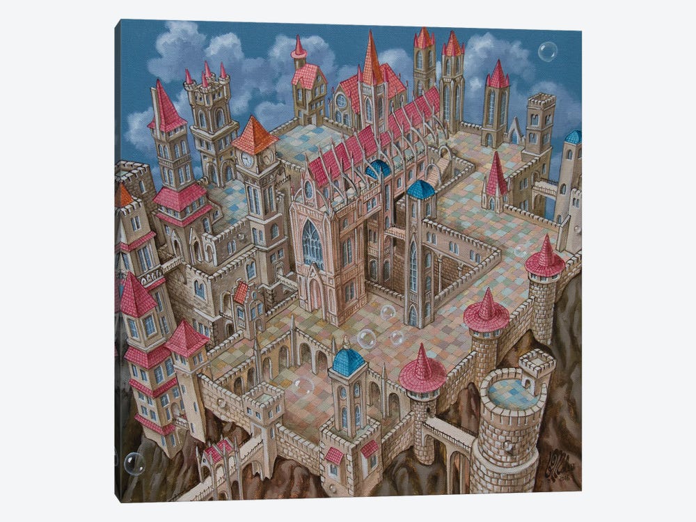 M.C. Escher City by Victor Molev 1-piece Canvas Print