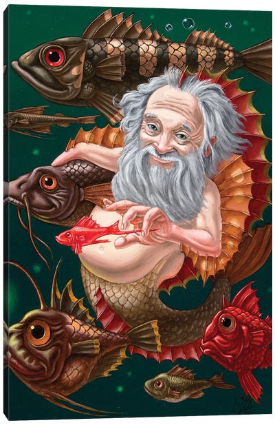 Merman Canvas Art Print - Mermaid Art