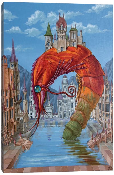 Red Shrimp Canvas Art Print