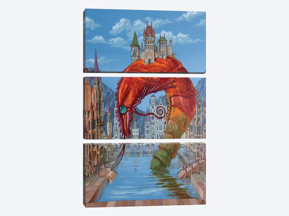 Red Shrimp by Victor Molev 3-piece Canvas Art Print