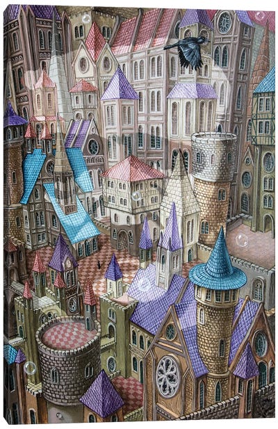 The City Of Crow Canvas Art Print - Victor Molev