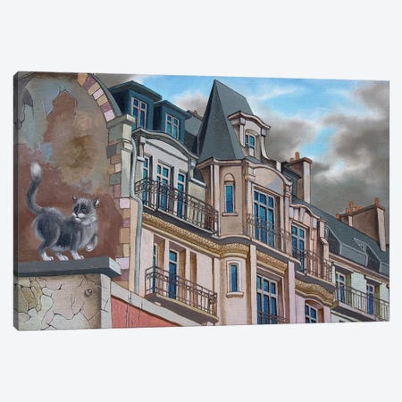 The Roofs Of Paris. Boulevard Montparnasse Canvas Print #VMO77} by Victor Molev Art Print