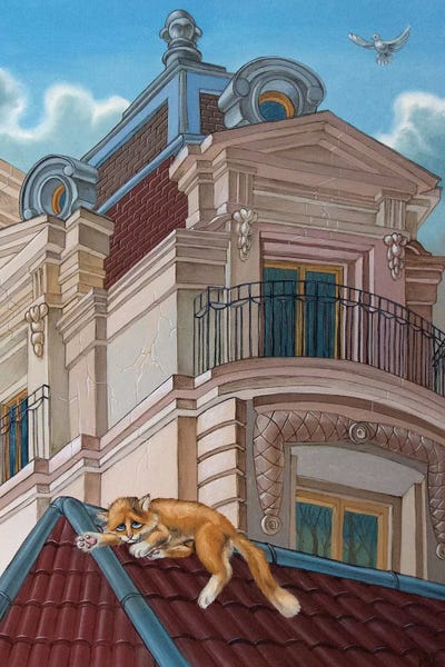 The Roofs Of Paris. Boulevard Saint Michel by Victor Molev metal wall art