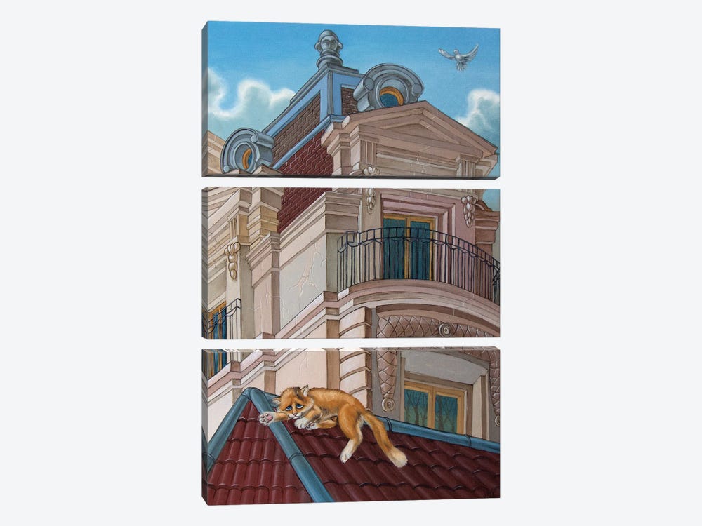 The Roofs Of Paris. Boulevard Saint Michel by Victor Molev 3-piece Art Print