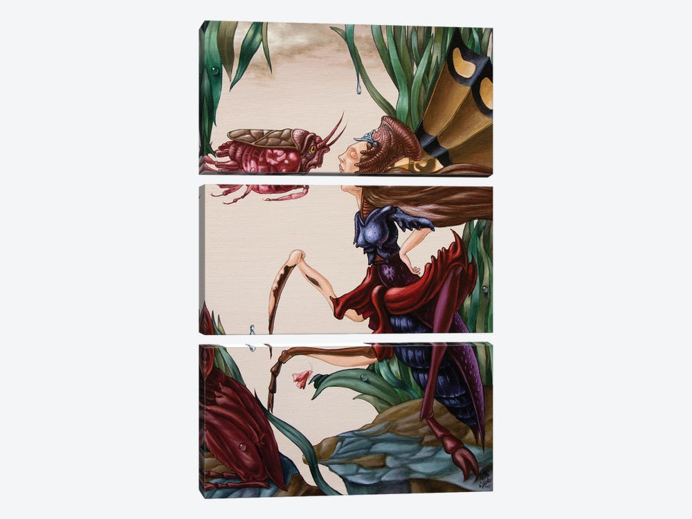 Unsung Song Of Alice Cooper About Love Of Insects by Victor Molev 3-piece Canvas Art Print