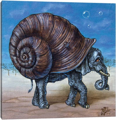 Snailephant Canvas Art Print - Snail Art