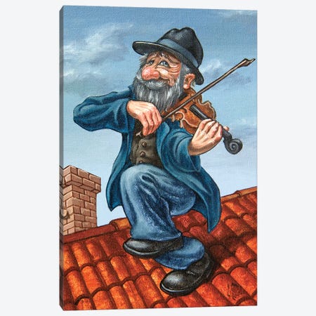 Fiddler On The Roof Canvas Print #VMO87} by Victor Molev Canvas Wall Art