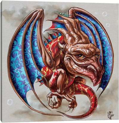 Dragon With Grasshopper Canvas Art Print - Victor Molev