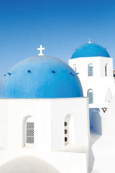 Santorini: Santorini's Double Domes by Victoria's Stories