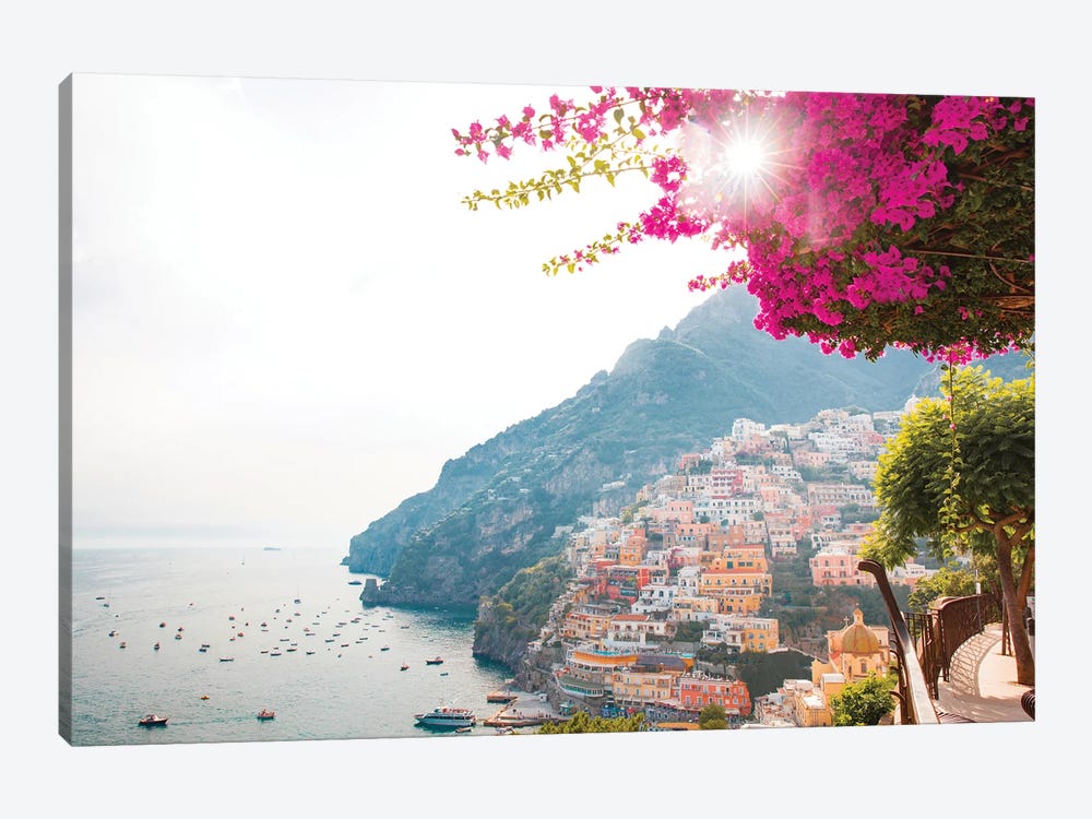 Pink Positano Sunset by Victoria Metaxas 1-piece Canvas Wall Art