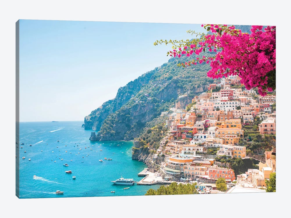 Perfectly Pink Positano Beach by Victoria Metaxas 1-piece Canvas Art