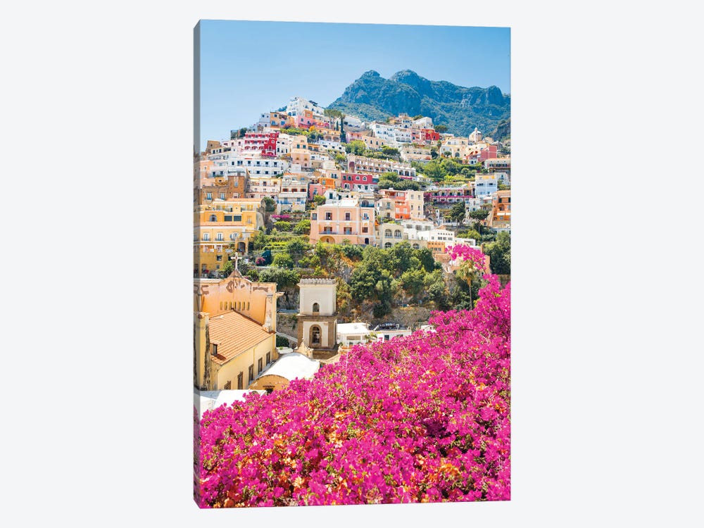Pink Flowers In Positano by Victoria Metaxas 1-piece Art Print