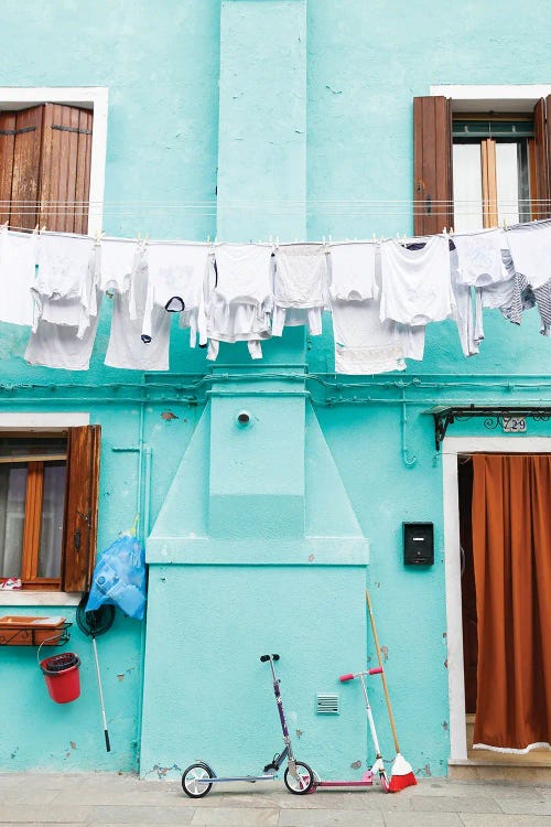Burano Turquoise Washing by Victoria Metaxas wall art