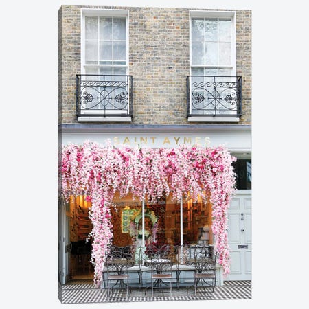 London Pink Cafe Canvas Print #VMX49} by Victoria Metaxas Canvas Wall Art