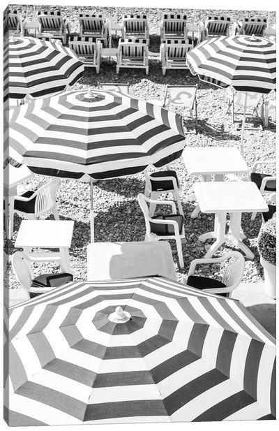 Monochrome Umbrellas Canvas Art Print - Victoria Metaxas