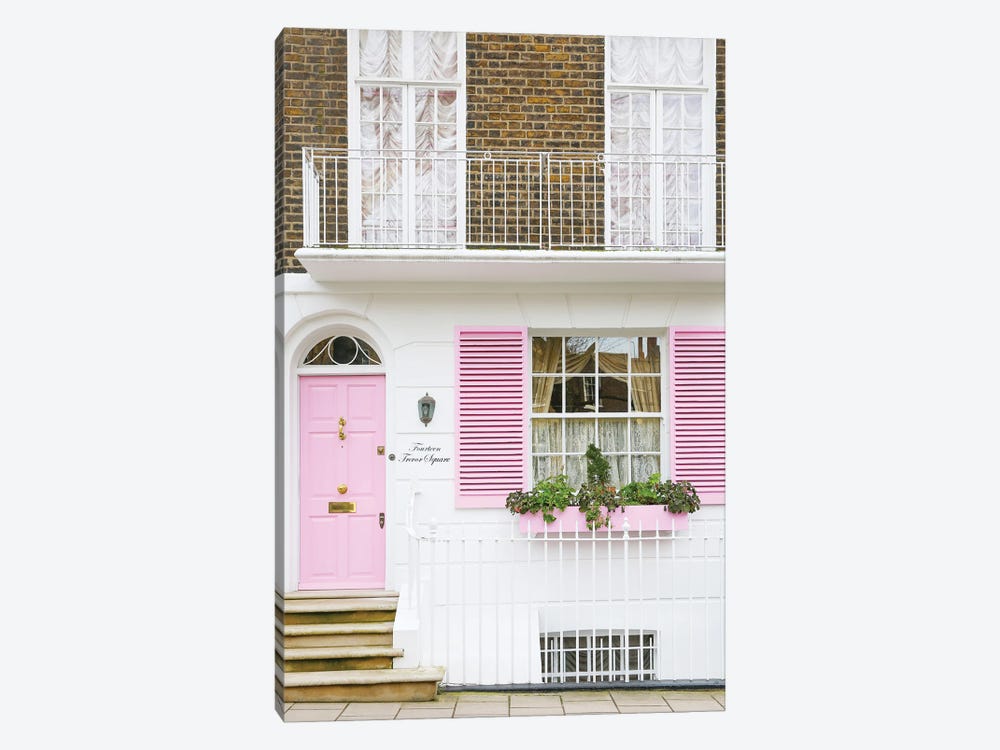 Pastel Pink Door London by Victoria Metaxas 1-piece Canvas Wall Art