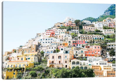 Pastel Positano Canvas Art Print - Amalfi Coast Art
