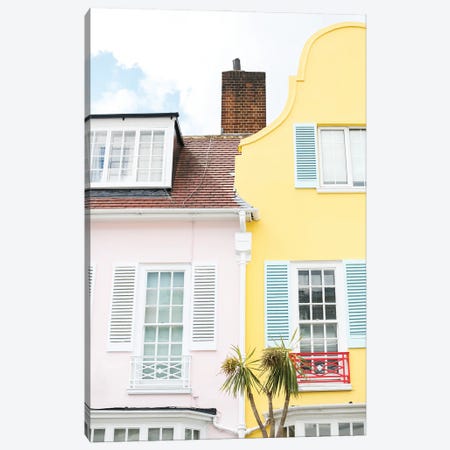 Pink And Yellow Notting Hill Canvas Print #VMX75} by Victoria Metaxas Canvas Art