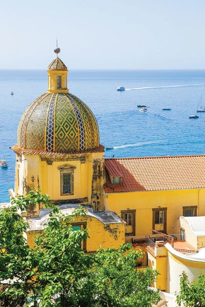 Campania: Positano Yellow Church by Victoria's Stories
