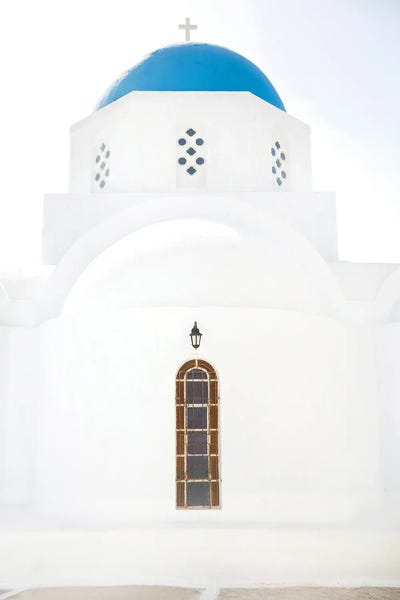 Pyrgos Church Santorini by Victoria Metaxas framed canvas print