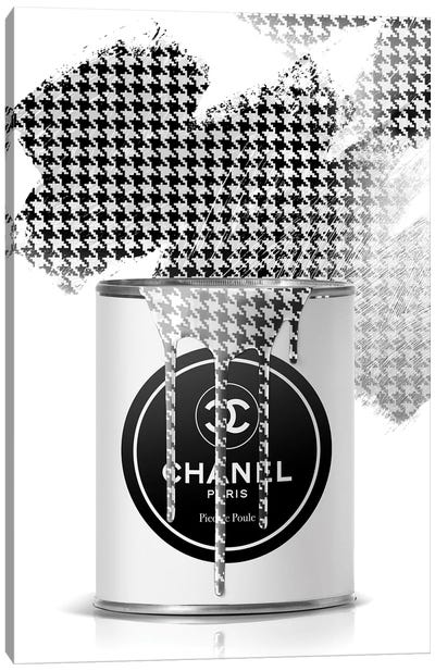 Chanel Paint Can Canvas Art Print - Black & White Patterns