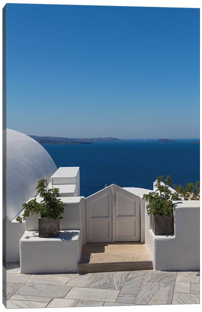 Door To The Mediterranean Canvas Art Print - Greece Art
