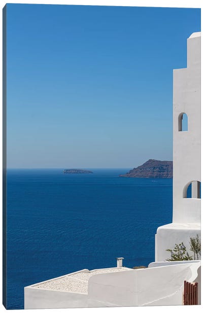 Santorini And The Mediterranean Canvas Art Print - Greece Art